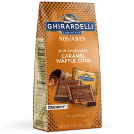 Milk Chocolate Caramel Waffle Cone Squares 6.3 Oz Bag