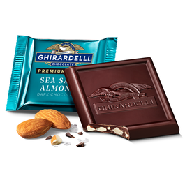 Premium Dark Sea Salt Almond Dark Chocolate Squares Case Pack (540 ct) 1 Premium Dark Sea Salt Almond Dark Chocolate Squares Case Pack (540 ct)
