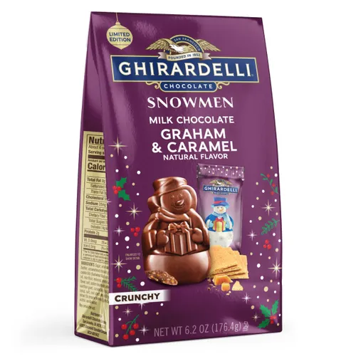 Milk Chocolate Graham Cookie & Caramel Snowmen 6.2 oz Bag
